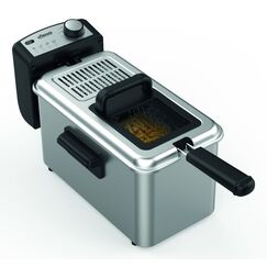 KOENIG B02206 Fritteuse Doppel 3 l Eigenständig 2000 W Gebäckfritteuse Schwarz, Edelstahl