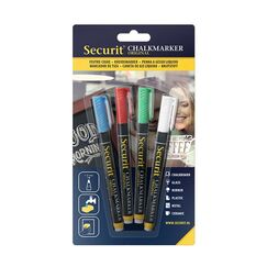 Securit BL-SMA100-V4-COL Kreidestift Bullet Blau, Grün, Rot, Weiß 1 Stück(e)