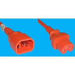 Diggelmann C14C15OG10-2 Stromkabel Orange 2 m C14-Koppler C15-Koppler