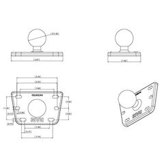 RAM Mounts RAM-B-345U Montage-Kit Schwarz Aluminium, Gummi