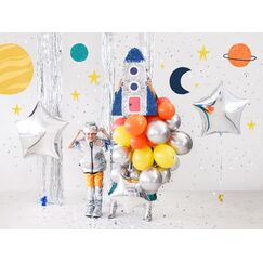 PartyDeco CHB1-018-10 partydekorationen Spielzeugballon, Farbe: Silber