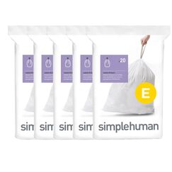 simplehuman CW0164CP Abfallbeutel 20 l Weiß 100 Stück(e)