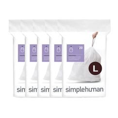 simplehuman CW0405CP Abfallbeutel 18 l Weiß 100 Stück(e)