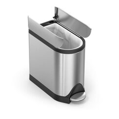 simplehuman CW1899 Mülleimer 10 l Rechteckig Edelstahl Silber