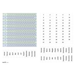 BEREC DS 07 Wandplaner Blau, Grün, Weiß Deutsch, Französisch, Italienisch