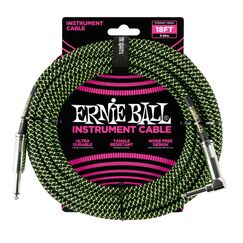 Ernie Ball P06082 Audio-Kabel 5,49 m 6.35mm Schwarz, Grün