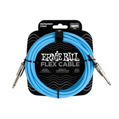 Ernie Ball Flex Cable Audio-Kabel 3,05 m 6.35mm Blau, Farbe: Blau, Länge: 3,05 m