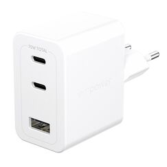 PanzerGlass empower™ by ® Turbo 70W Ladegarät inkl. 2 x USB-C + USB-A | EU Anschluss | Silber Weiß