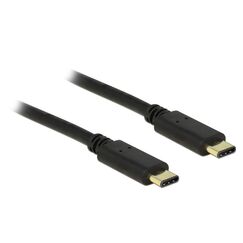 DeLOCK 2m, 2xUSB2.0-C USB Kabel USB 2.0 USB C 0,48 Gbit/s Schwarz