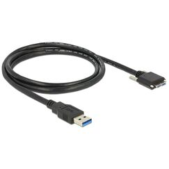 DeLOCK 1m USB 3.0 USB Kabel USB 3.2 Gen 1 (3.1 Gen 1) USB A Micro-USB B 5 Gbit/s Schwarz, Farbe: Schwarz, Länge: 1 m