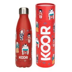 KOOR Japanese Cats Tägliche Nutzung 500 ml Edelstahl Rot