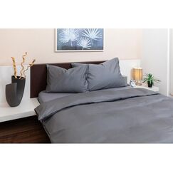 COCON F01267 Bettbezug Graphit Satin 160 x 210 cm