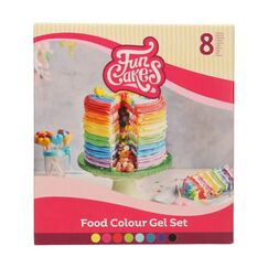 FunCakes F44305 Lebensmittelfarbe Gel Aqua-Farbe, Schwarz, Blau, Grün, Pink, Violett, Rot, Gelb Künstliche Lebensmittelfarbstoffe