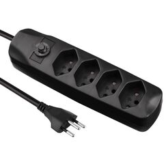 Furber. FUR-SL4 BLK Verlängerungskabel 1,5 m 4 AC-Ausgänge Drinnen Schwarz, Farbe: Schwarz
