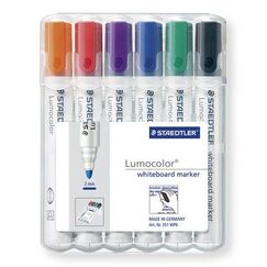Staedtler Lumocolor whiteboard 351 Marker 6 Stück(e) Rundspitze Schwarz, Blau, Grün, Orange, Rot, Violett