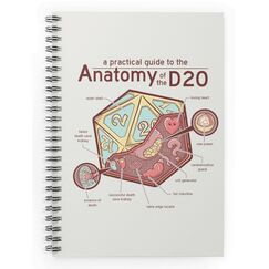 GlassStaff Anatomy of the d20 Spiral Notebook Notizbuch Hellgrau