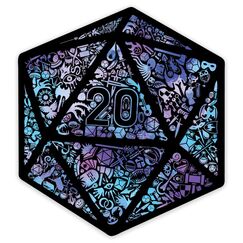 GlassStaff Holographic Mosaic D20 Sticker Dekorativer Aufkleber Vinyl Schwarz, Blau, Violett 1 Stück(e)