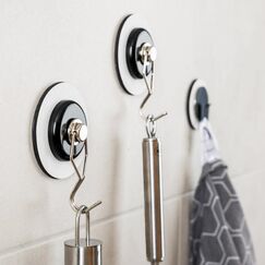 Silwy H000-14GW-1 Wandhalterung Drinnen Universalhaken Schwarz, Metallisch, Weiß