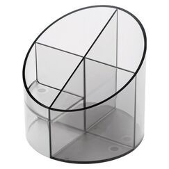 Helit H6390208 Stiftehalter Kunststoff Grau, Transparent