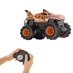 Hot Wheels Monster Trucks RC HW Tigerhai RC im Maßstab 1:24, ferngesteuerter Spielzeugtruck
