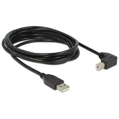 DeLOCK 3m, USB 2.0-A - USB 2.0-B USB Kabel USB A USB B 0,48 Gbit/s Schwarz, Länge: 3 m