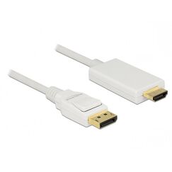 DeLOCK 83817 Videokabel-Adapter 1 m DisplayPort HDMI Weiß, Farbe: Weiß, Länge: 1 m