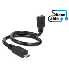 DeLOCK 0.35m, 2xUSB2.0 Micro-B USB Kabel USB 2.0 0,35 m Micro-USB B 0,48 Gbit/s Schwarz