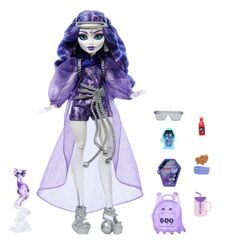 Monster High Spectra Vondergeist Modepuppe mit Frettchen Rhuen und Zubehörteilen
