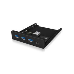 ICY BOX IB-HUB1418-i3, 4 Port USB 3.2 Gen 1 Frontpanel für 3,5" Einbauschacht, 3x USB Type A und 1x USB Type-C® Anschluss