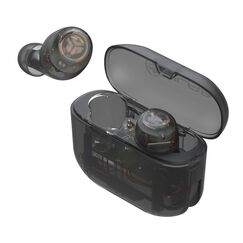 JLab Go Air Pop Kopfhörer True Wireless Stereo (TWS) im Ohr Anrufe/Musik/Sport/Alltag Bluetooth Schwarz, Transparent