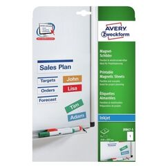 Avery J8867-5 selbstklebendes Etikett Rechteck Entfernbar Weiß 5 Stück(e)