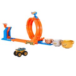 Hot Wheels Monster Trucks Loop & Flip Trophy Challenge-Spielset und Die-Cast-Bigfoot Spielzeugtruck