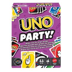 Mattel Games UNO Party Kartenspiel für große Gruppen, Kinder, Erwachsene, Familienabende, 6 bis 14 Spieler, ab 7 Jahren