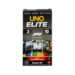 Mattel Games UNO Elite Formel 1 Erweiterungsset mit 30 Elite-Sonderkarten, 2025 Core Edition.