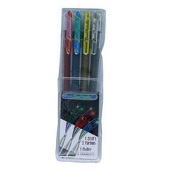 Pentel Hybrid Dual Metallic Stick Pen Blau, Gold, Pink, Silber 4 Stück(e)