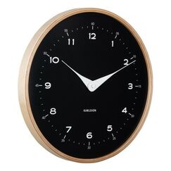 Karlsson Osado Dome Analoge Uhr Kreis Schwarz, Holz, Farbe: Schwarz, Holz
