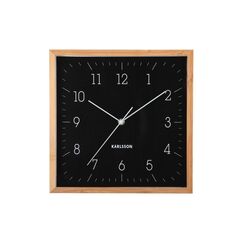 Karlsson Neat Cuadrado Analoge Uhr Quadratisch Schwarz, Holz, Farbe: Schwarz, Holz