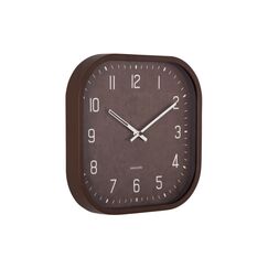 Karlsson Elemental Cuadrado Analoge Uhr Quadratisch Braun, Farbe: Braun