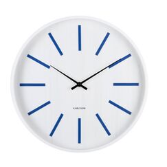 Karlsson Retro Analoge Uhr Rund Weiß, Blau