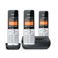 Gigaset Comfort 500A Trio DECT-Telefon Anrufer-Identifikation Schwarz, Silber