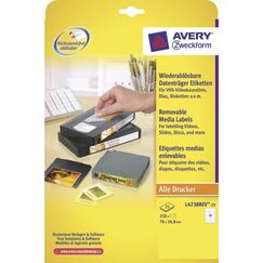 Avery Etiketten für Disketten, weiß, 70 x 50,8 mm, permanent