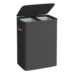 Songmics LCB813B01 Wäschekorb 170 l Rechteckig Stoff, Kunststoff, Polyester Schwarz