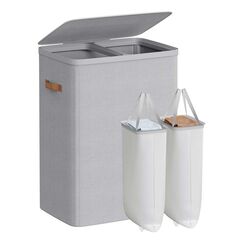 Songmics LCB813G01 Wäschekorb 170 l Rechteckig Glasfaser, Kunststoff, Polyester, Polypropylen (PP) Grau