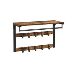 Vasagle Wandgarderobe mit Ablage Industriestil