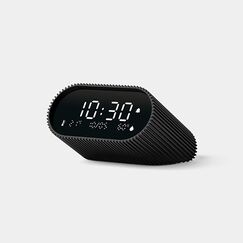 LEXON Ray Clock Digitaler Wecker Silber, Farbe: Schwarz