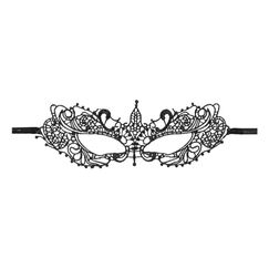 PartyDeco Spitzen-Karnevalsmaske, Schwarz, 20 x 7,3 cm