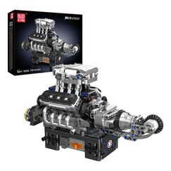 Mould King 10206 Turbolader-V8-Motor-Bausatz | 737 Teile