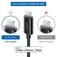 deleyCON MK4247 Lightning-Kabel 1 m Schwarz