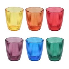 Tognana Porcellane N3585B6M326 Wasserglas Blau, Grün, Orange, Violett, Gelb, Rot 6 Stück(e) 320 ml