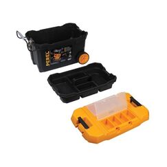 Perel OMTC28 Kleinteil/Werkzeugkasten Polycarbonat, Gummi, Stahl Schwarz, Gelb